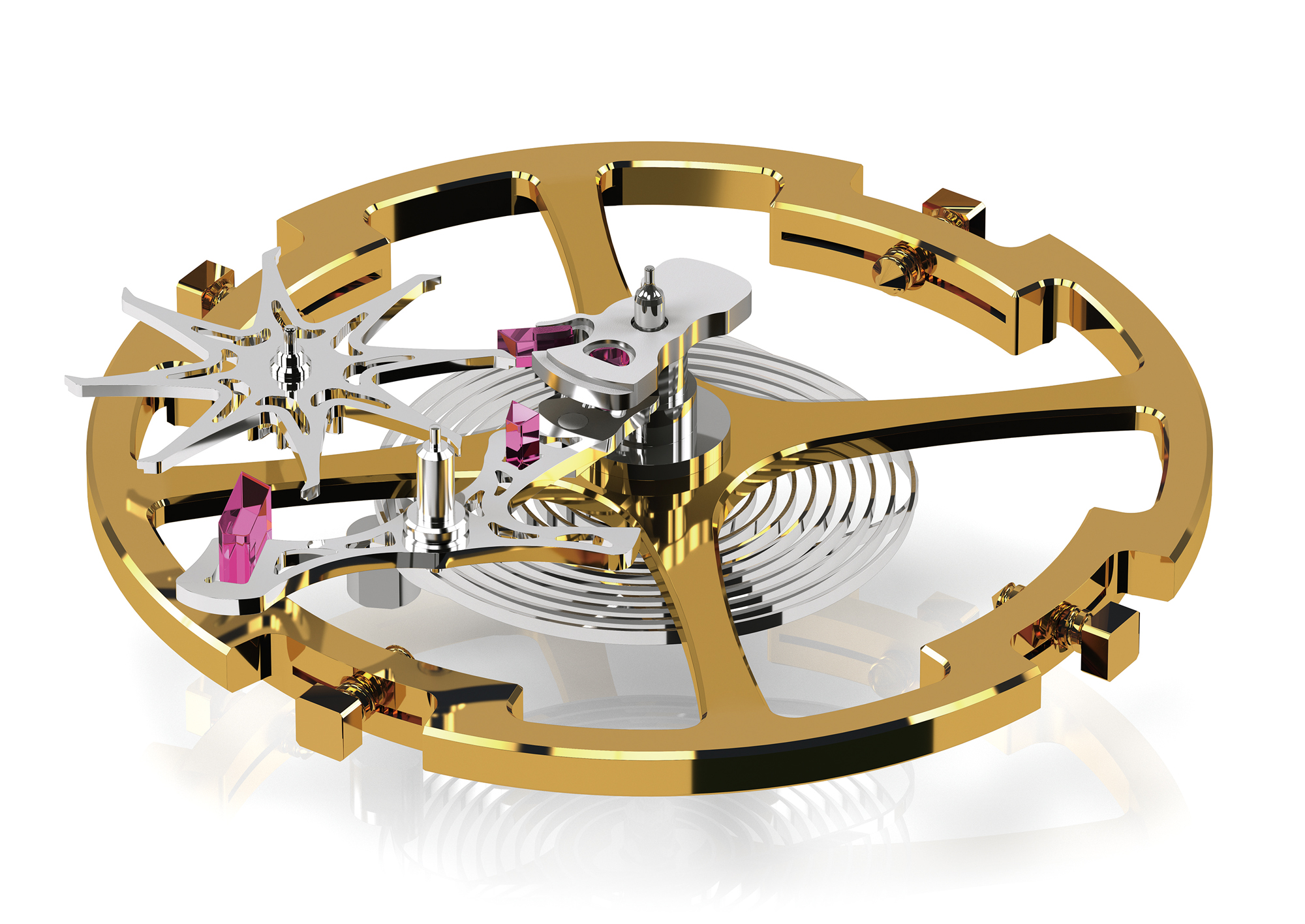 Computer render of Dual Impulse Escapement.