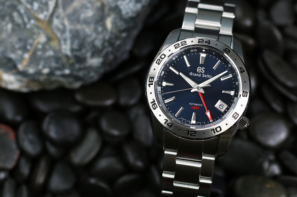 Grand Seiko SBGM245 blue-dialed GMT watch