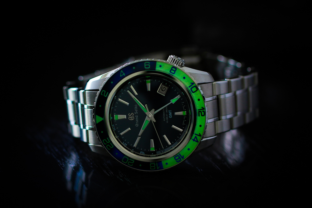 Grand Seiko SBGJ237 wristwatch lume shot