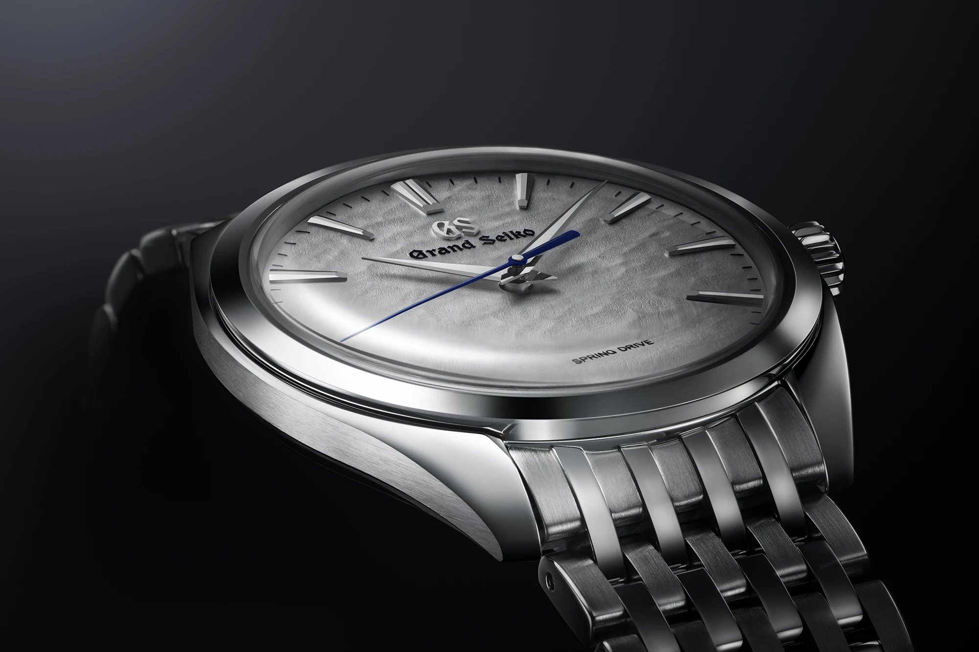 Grand Seiko SBGY013 white dial watch with domed sapphire.
