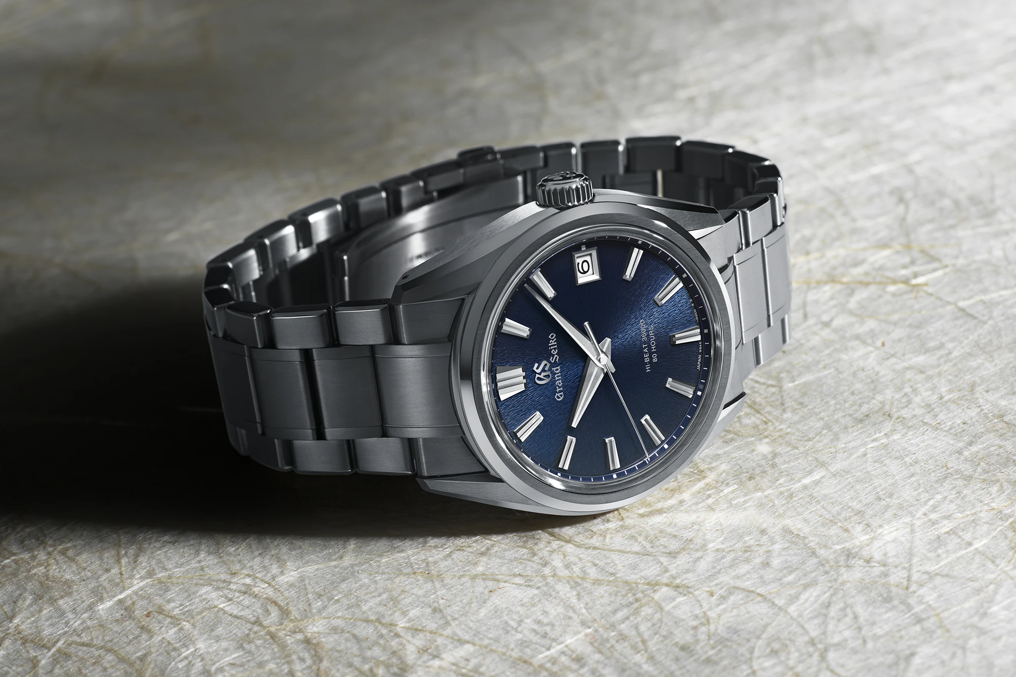 Grand Seiko SLGH013 Evolution 9 watch with blue Iwate dial.