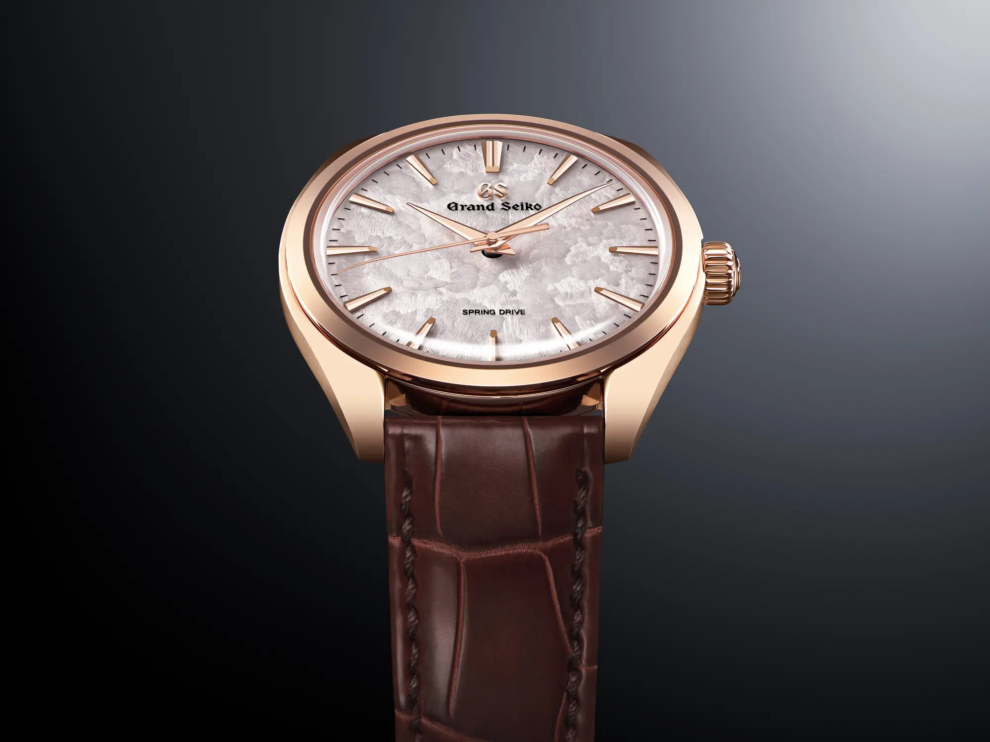 Grand Seiko SBGY026 Rose Gold watch with pink dial