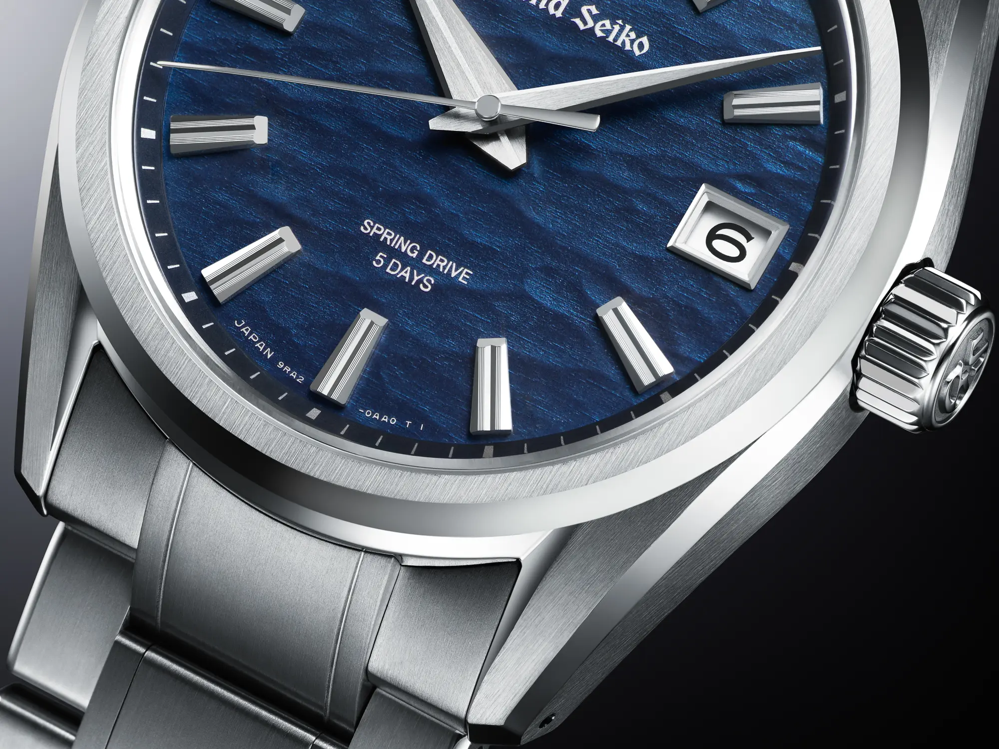 Grand Seiko Evolution 9 Spring Drive watch with blue dial